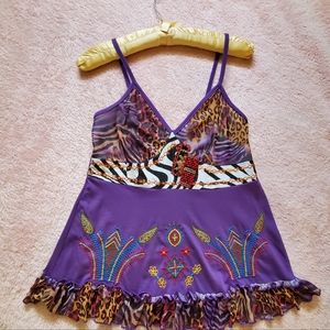 SYLC CAMISA Ladies Funky Camisole Blouse Size Small